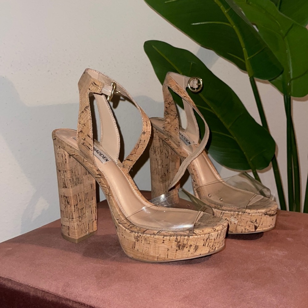 Clear Steve Madden platform, size 7